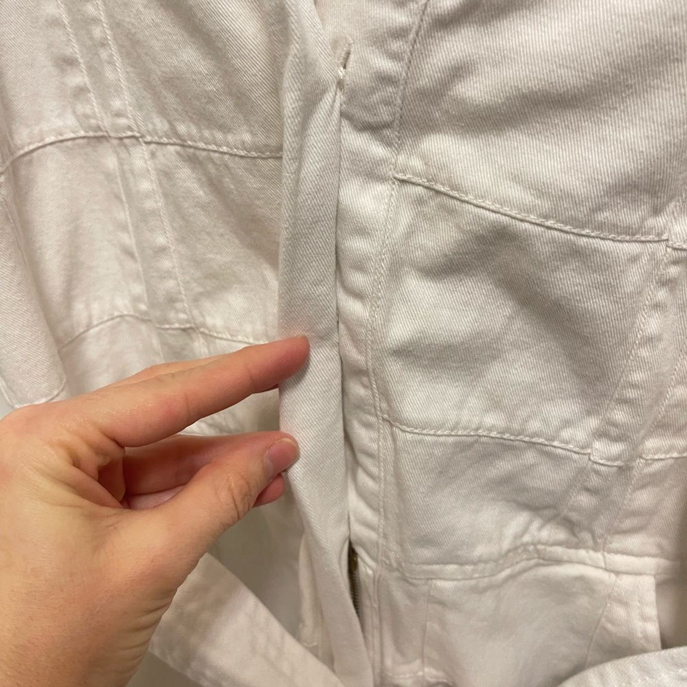 Cleobella White Denim Patchwork Romper - image 5